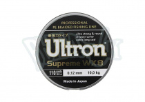 Леска плетенка ULTRON WX 8 Supreme 100м(0.10мм) 8кг, хаки